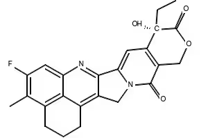 10H,13H-Benzo[de]pyrano[3',4':6,7]indolizino[1,2-b]quinoline-10,13-dione, 9-ethyl-1,2,3,9,12,15-hexahydro-4,9-dihydroxy-, (9S)- structure, CAS 121062-62-2