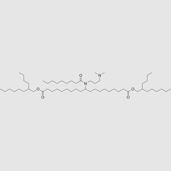 Nonadecanedioic acid, 10-[[3-(dimethylamino)propyl](1-oxononyl)amino]-, 1,19-bis(2-butyloctyl) ester structure, CAS 2036272-50-9
