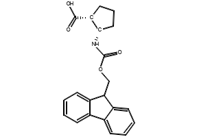 cis-2-Aminocyclopentanecarboxylic acid, N-FMOC protected structure, CAS 352707-76-7