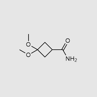 3,3-dimethoxycyclobutanecarboxamide structure, CAS 2360931-42-4