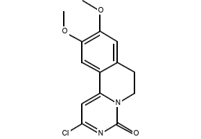 9,10-dimethoxy-2-(2,4,6-trimethylanilino)-6,7-dihydropyrimido[6,1-a]isoquinolin-4-one structure, CAS 76536-66-8