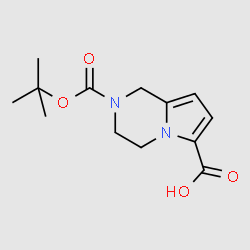 2-Boc-3,4-dihydro-1H-pyrrolo-[1,2-a]pyrazine-6-carboxylic acid structure, CAS 1363380-86-2