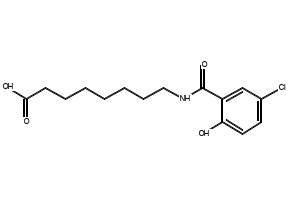 Octanoic acid, 8-[(5-chloro-2-hydroxybenzoyl)amino]- structure, CAS 204852-67-5