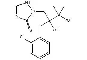 2-[2-(1-chlorocyclopropyl)-3-(2-chlorophenyl)-2-hydroxypropyl]-1,2,4-triazolidine-3-thione structure, CAS 222408-90-4