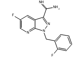 1H-Pyrazolo[3,4-b]pyridine-3-carboximidamide, 5-fluoro-1-[(2-fluorophenyl)methyl]-, hydrochloride (1:1) structure, CAS 1426309-48-9
