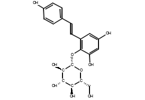 tetrahydroxyl diphenylethylene-2-o-glucoside structure, CAS 55327-45-2
