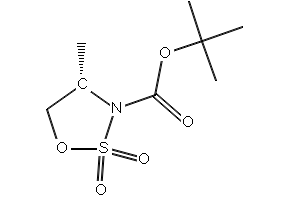 tert-butyl(4S)-4-methyl-2,2-dioxo-1,2λ,3-oxathiazolidine-3-carboxylate structure, CAS 439948-91-1