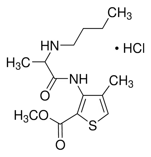 2-Thiophenecarboxylic acid, 3-[[2-(butylamino)-1-oxopropyl]amino]-4-methyl-, methyl ester structure, CAS 47066-35-3