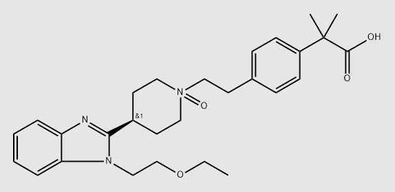 Benzeneacetic acid, 4-[2-[cis-4-[1-(2-ethoxyethyl)-1H-benzimidazol-2-yl]-1-oxido-1-piperidinyl]ethyl]-α,α-dimethyl- structure, CAS 1934257-94-9