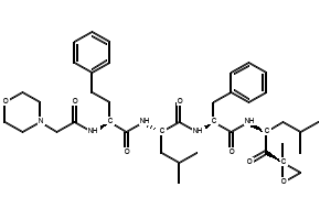 (S)-4-Methyl-N-((S)-1-(((S)-4-Methyl-1-((S)-2-Methyloxiran-2-yl)-1-oxopentan-2-yl)aMino)-1-oxo-3-phenylpropan-2-yl)-2-((S)-2-(2-MorpholinoacetaMido)-4-phenylbutanaMido)pentanaMide structure, CAS 1672698-88-2
