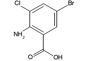 2-amino-5-bromo-3-chlorobenzoic acid structure, CAS 58026-21-4