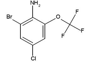 2-Bromo-4-chloro-6-(trifluoromethoxy)benzenamine structure, CAS 1244949-24-3