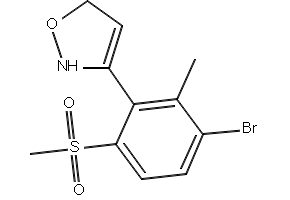 3-(3-Bromo-2-methyl-6-(methylsulfonyl)phenyl)-4,5-dihydroisoxazole structure, CAS 247922-29-8