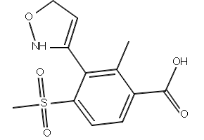 Benzoicacid,3-(4,5-dihydro-3-isoxazolyl)-2-methyl-4-(methylsulfonyl)- structure, CAS 223646-24-0