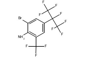 2-bromo-4-(1,1,1,2,3,3,3-heptafluoropropan-2-yl)-6-(trifluoromethyl)aniline structure, CAS 1207314-86-0