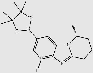 Pyrido[1,2-a]benzimidazole, 6-fluoro-1,2,3,4-tetrahydro-1-methyl-8-(4,4,5,5-tetramethyl-1,3,2-dioxaborolan-2-yl)-, (1R)- structure, CAS 2397652-97-8