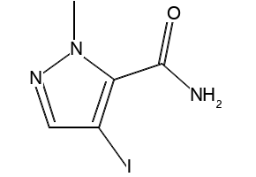4-Iodo-2-methyl-2H-pyrazole-3-carboxylic acid amide structure, CAS 292855-29-9