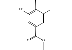 Methyl 3-bromo-5-fluoro-4-methylbenzoate structure, CAS 1533932-57-8