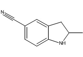 2-methylindoline-5-carbonitrile structure, CAS 267002-63-1