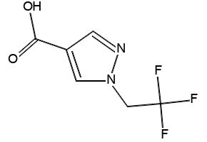 1-(2,2,2-trifluoroethyl)-1H-pyrazole-4-carboxylic acid structure, CAS 288251-60-5