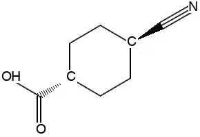 Trans-4-cyanocyclohexanecarboxylic acid structure, CAS 15177-68-1
