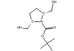 tert-Butyl 2,5-bis(hydroxymethyl)pyrrolidine-1-carboxylate structure, CAS 885277-59-8