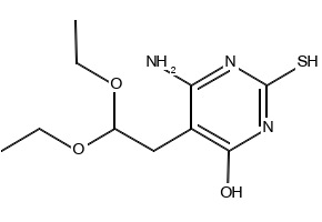 6-amino-5-(2,2-diethoxyethyl)-2-thioxo-2,3-dihydropyrimidin-4(1H)-one structure, CAS 7400-05-7