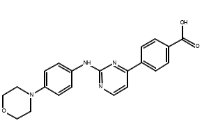4-(2-(4-MorpholinophenylaMino)pyriMidin-4-yl)benzoic acid structure, CAS 945749-71-3
