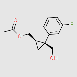(1R,2S)-2-(3-fluorophenyl)-2-(hydroxymethyl)cyclopropyl]-methyl acetate structure, CAS 1369768-29-5