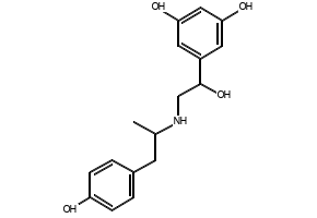 1,3-Benzenediol, 5-[1-hydroxy-2-[[2-(4-hydroxyphenyl)-1-methylethyl]amino]ethyl]-, (R*,S*)-(+-)- structure, CAS 107878-38-6
