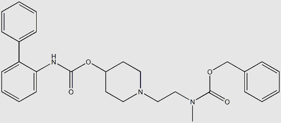benzyl (2-(4-(([1,1'-biphenyl]-2-ylcarbamoyl)oxy)piperidin-1-yl)ethyl)(methyl)carbamate structure, CAS 743460-49-3