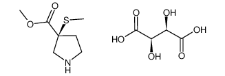 (S)-3-(Methylthio)pyrrolidine-3-carboxylic acid Methyl ester L-tartarate structure, CAS 1093063-62-7