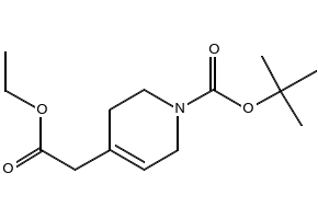 tert-butyl 4-(2-ethoxy-2-oxoethyl)-5,6-dihydropyridine-1(2H)-carboxylate structure, CAS 84839-56-5