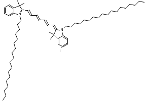 DiR'DiIC18(7) [1,1'-Dioctadecyl-3,3,3',3'-tetraMethylindotricarbocyanine iodide] structure, CAS 100068-60-8