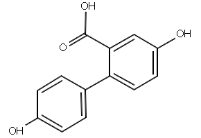 4,4'-DIHYDROXY-BIPHENYL-2-CARBOXYLIC ACID structure, CAS 53197-57-2