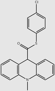 9-Acridinecarbothioic acid, 9,10-dihydro-10-methyl-, S-(4-chlorophenyl) ester structure, CAS 193884-51-4