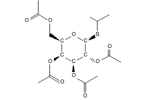 (2R,3S,4S,5R,6S)-2-(Acetoxymethyl)-6-(isopropylthio)tetrahydro-2H-pyran-3,4,5-triyl triacetate structure, CAS 55692-87-0