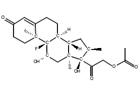 2-((8S,9R,10S,11S,13S,14S,16R,17R)-9-fluoro-11,17-dihydroxy-10,13,16-trimethyl-3-oxo-6,7,8,9,10,11,12,13,14,15,16,17-dodecahydro-3H-cyclopenta[a]phenanthren-17-yl)-2-hydroxyacetic acid structure, CAS 84449-16-1