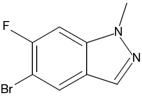 5-bromo-6-fluoro-1-methyl-1H-indazole structure, CAS 1185767-06-9