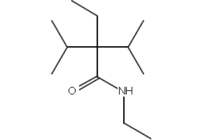 N,2-diethyl-2-(isopropyl)-3-methylbutyramide structure, CAS 51115-70-9