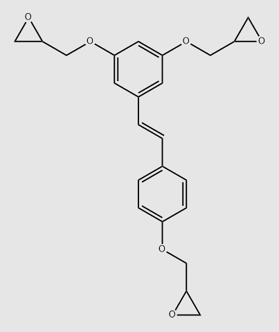 Oxirane, 2,2'-[[5-[(1E)-2-[4-(2-oxiranylmethoxy)phenyl]ethenyl]-1,3-phenylene]bis(oxymethylene)]bis- structure, CAS 1628749-20-1