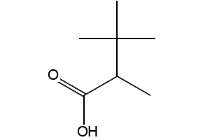2,3,3-Trimethylbutanoic acid structure, CAS 19910-29-3