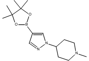 1-methyl-4-[4-(tetramethyl-1,3,2-dioxaborolan-2-yl)-1H-pyrazol-1-yl]piperidine structure, CAS 1323919-64-7