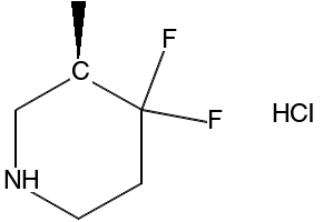 (3R)-4,4-difluoro-3-methyl-piperidine hydrochloride structure, CAS 2503325-78-6