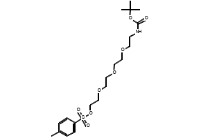 5,8,11-Trioxa-2-azatridecanoic acid, 13-[[(4-methylphenyl)sulfonyl]oxy]-, 1,1-dimethylethyl ester structure, CAS 1246999-33-6