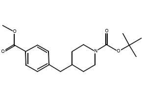 tert-butyl 4-(4-(methoxycarbonyl)benzyl)piperidine-1-carboxylate structure, CAS 210964-04-8