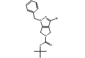 tert-Butyl 1-benzyl-3-bromo-4,6-dihydropyrrolo[3,4-c]pyrazole-5(1H)-carboxylate structure, CAS 2133421-27-7