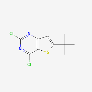 Thieno[3,2-d]pyrimidine, 2,4-dichloro-6-(1,1-dimethylethyl)- structure, CAS 1780807-32-0