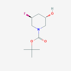 1-Piperidinecarboxylic acid, 3-fluoro-5-hydroxy-, 1,1-dimethylethyl ester, (3S,5S)- structure, CAS 2413846-81-6