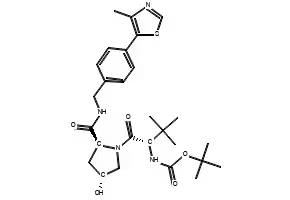 tert-butyl ((S)-1-((2S,4R)-4-hydroxy-2-((4-(4-methylthiazol-5-yl)benzyl)carbamoyl)pyrrolidin-1-yl)-3 structure, CAS 1448189-98-7